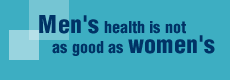 Men's health is not as good as women's according to a wide range of measures.