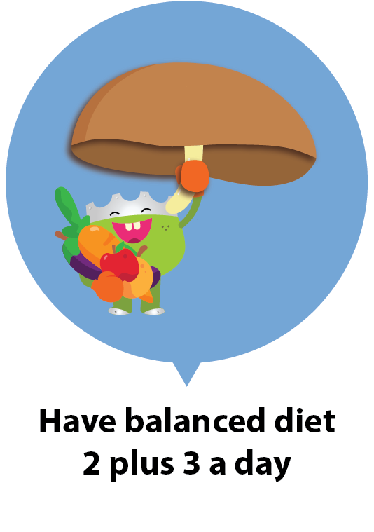 Have balanced diet, 2 Plus 3 a day
